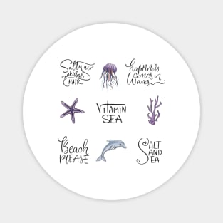 Beach Quotes Multi Design Set Magnet